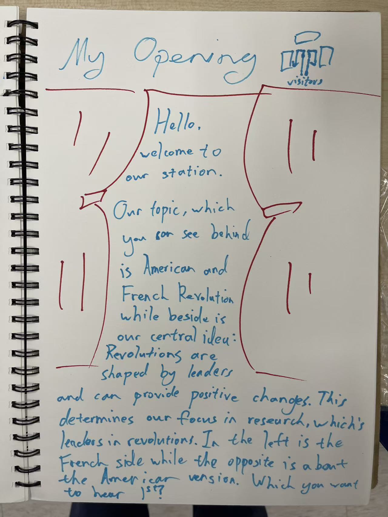 My Opening (presentation plan) — Presentation