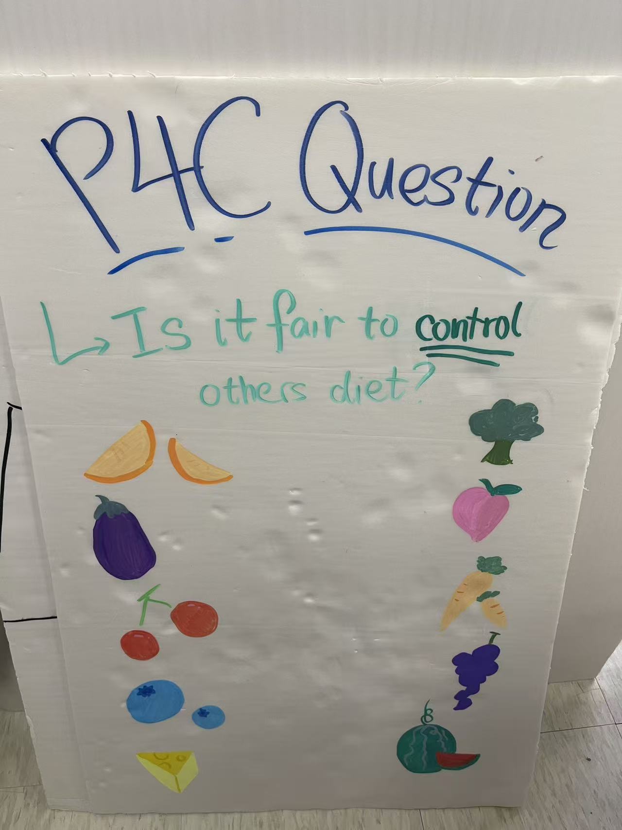 Another station's P4C question — is it fair to control others' diet?
